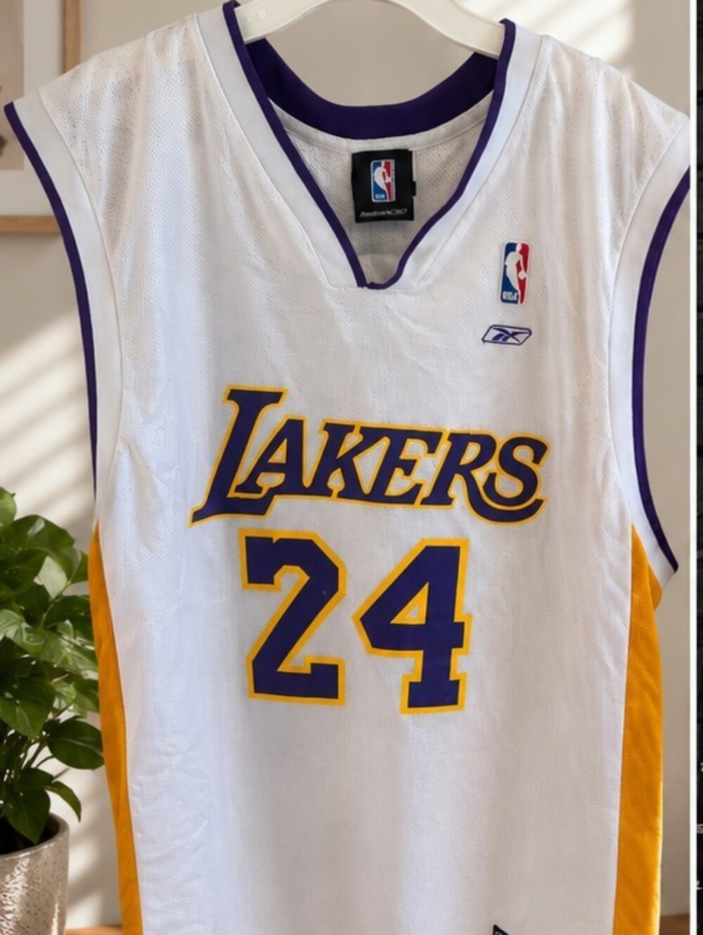 NBA Lakers #24 Mesh Basketball Jersey - White & Purple